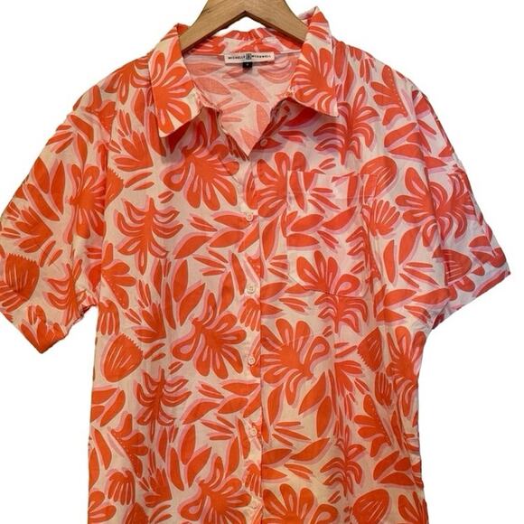 Michelle McDowell Dani Dress spring it on coral Pink Womens S Small floral - Picture 3 of 6